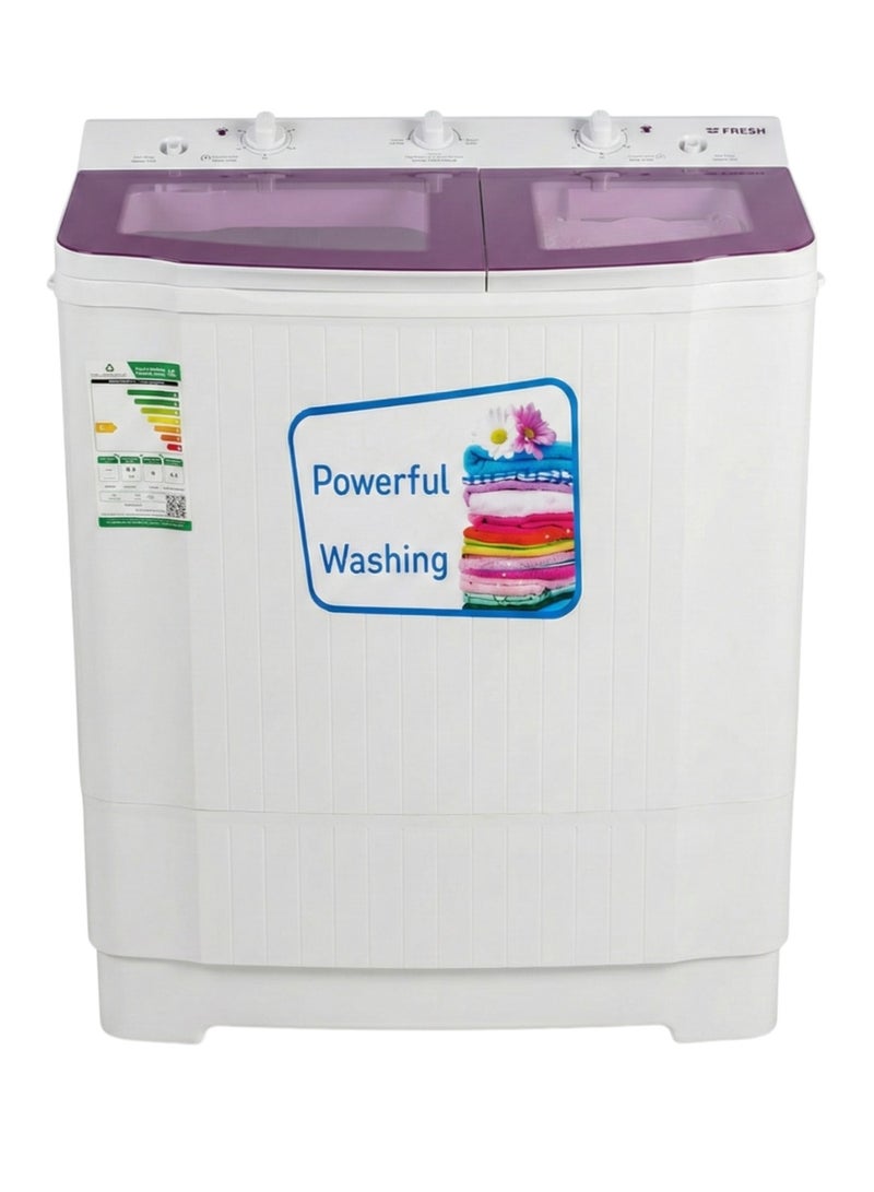 Fresh 10Kg Twin Tub Washing Machine Dual Motor Powerful Washing White – FWM12500 - Image 1